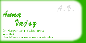 anna vajsz business card